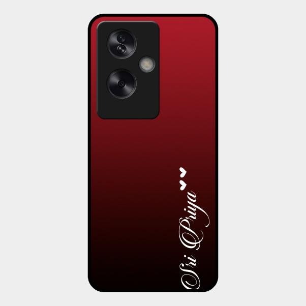 Customize Name Gradient Glass Case Cover Red Wine For Oppo A79 5G