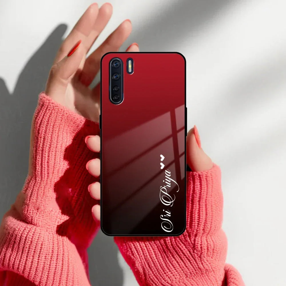 Customize Name Gradient Glass Case Cover Red Wine For Oppo - ShopOnCliQ