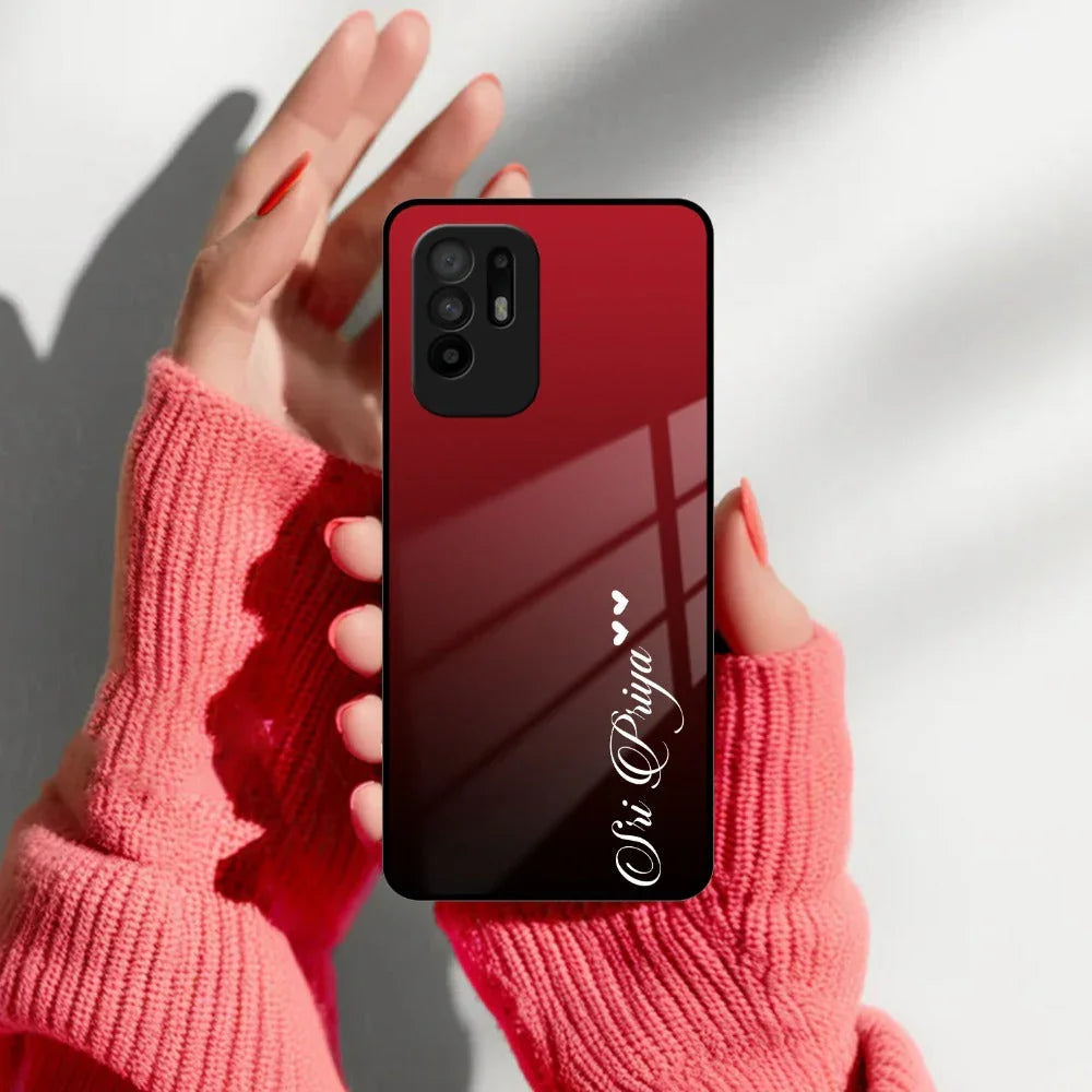 Customize Name Gradient Glass Case Cover Red Wine For Oppo - ShopOnCliQ