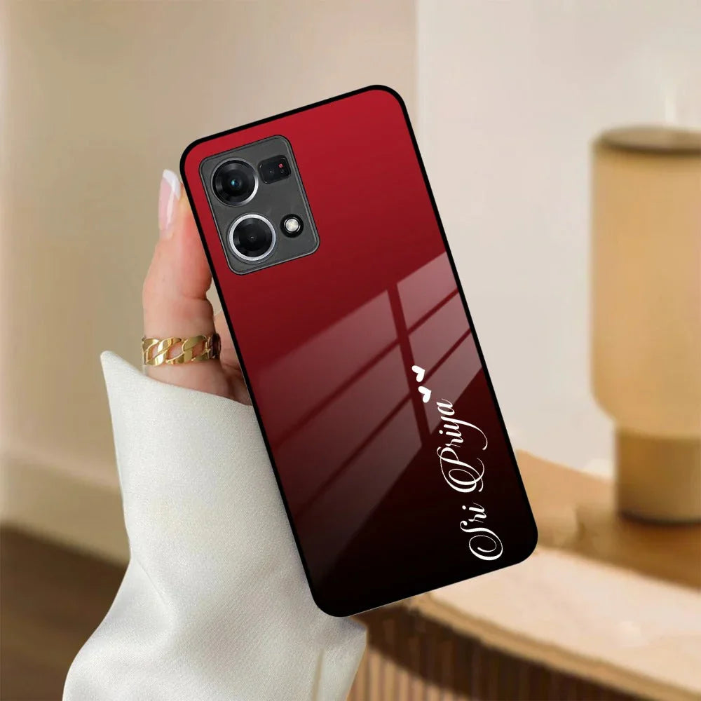 Customize Name Gradient Glass Case Cover Red Wine For Oppo - ShopOnCliQ