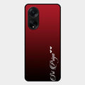 Customize Name Gradient Glass Case Cover Red Wine For Oppo F23 5G