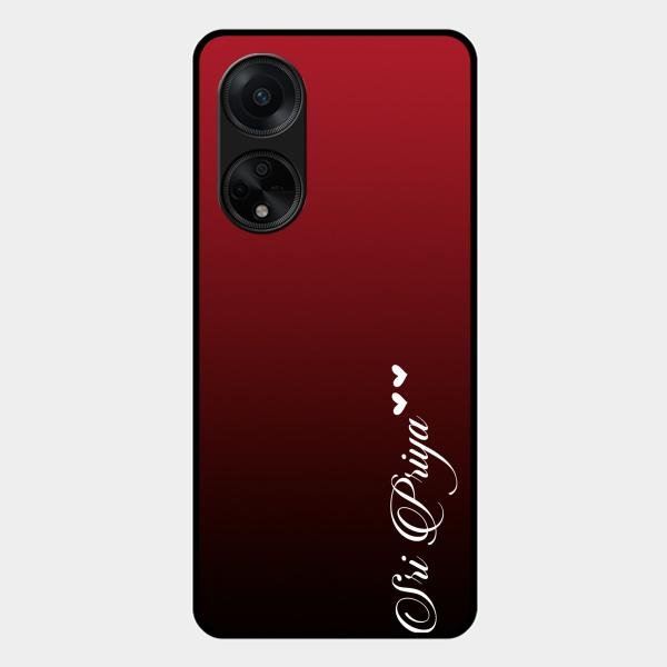 Customize Name Gradient Glass Case Cover Red Wine For Oppo F23 5G