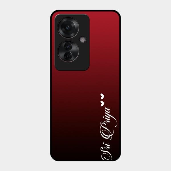 Customize Name Gradient Glass Case Cover Red Wine For Oppo F25 Pro 5G