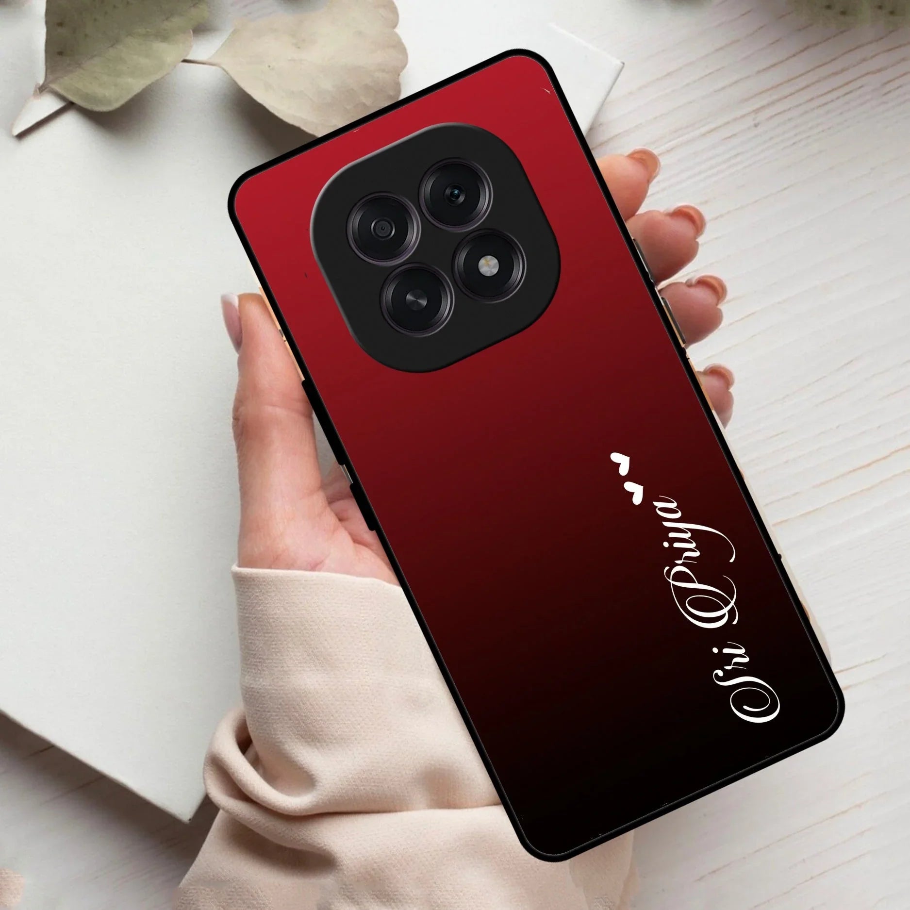 Customize Name Gradient Glass Case Cover Red Wine For Oppo - ShopOnCliQ