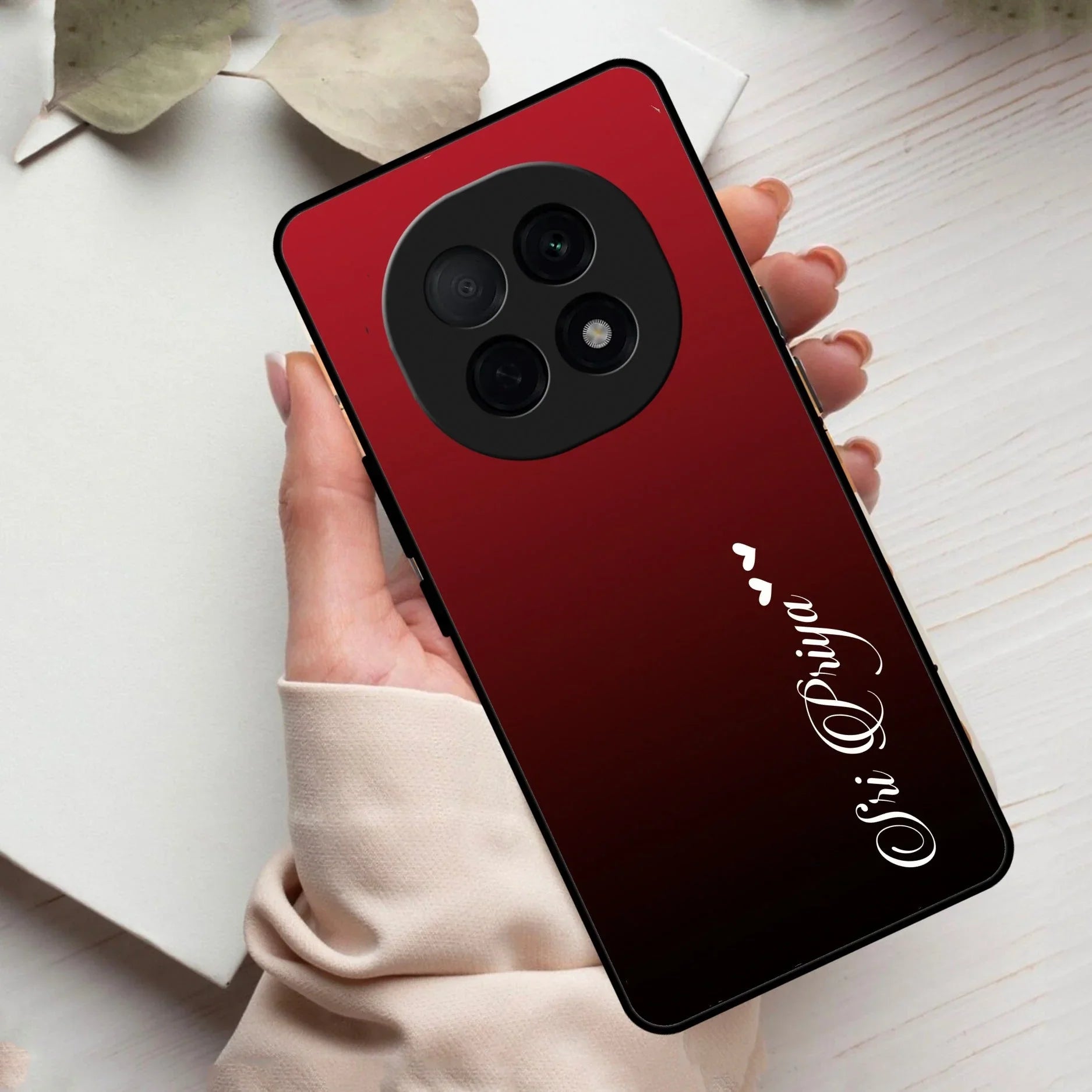 Customize Name Gradient Glass Case Cover Red Wine For Oppo - ShopOnCliQ