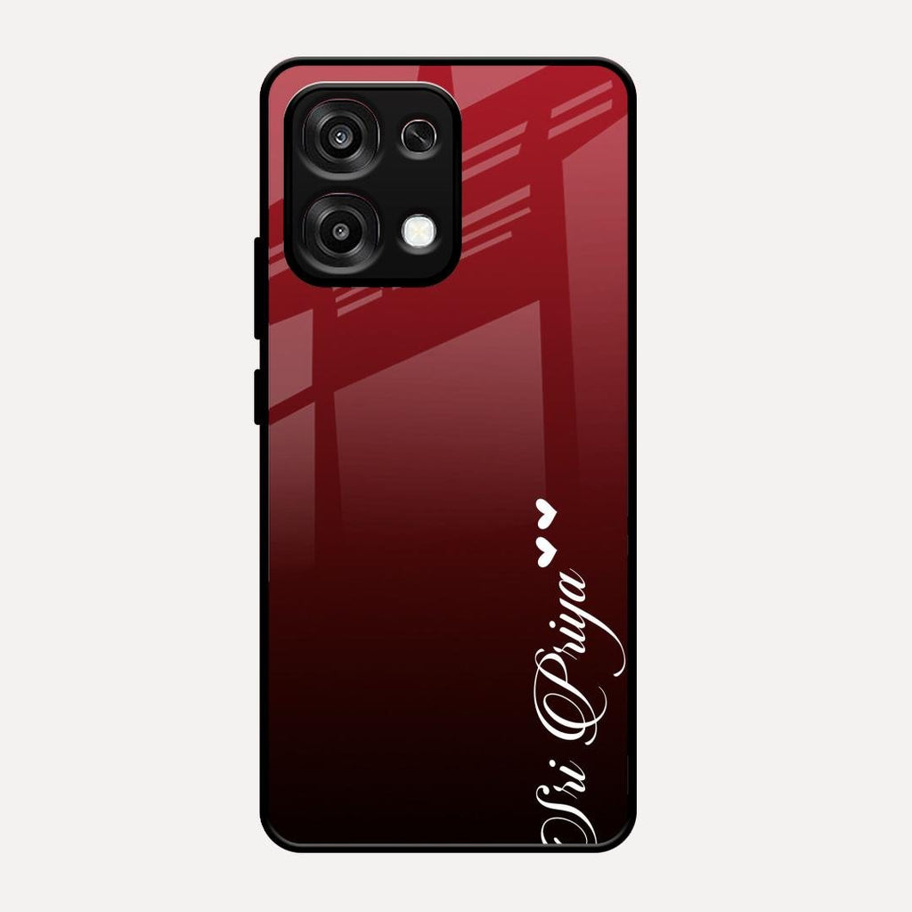 Customize Name Gradient Glass Case Cover Red Wine For Oppo F31 5G