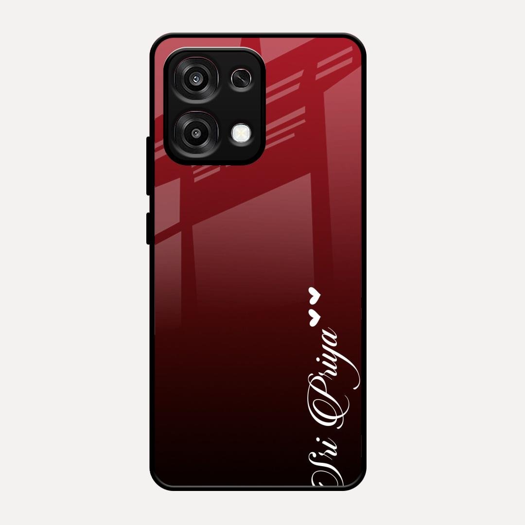 Customize Name Gradient Glass Case Cover Red Wine For Oppo F31 5G