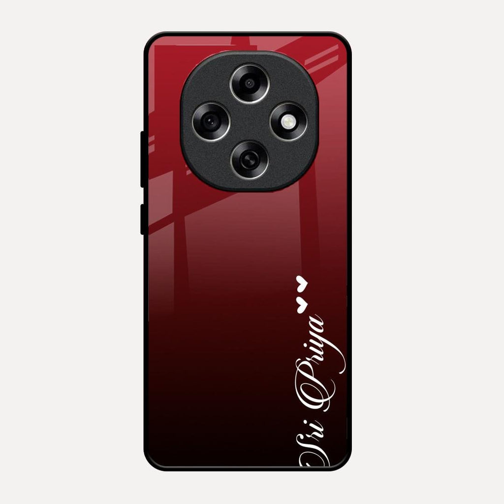 Customize Name Gradient Glass Case Cover Red Wine For Oppo F31 Pro 5G