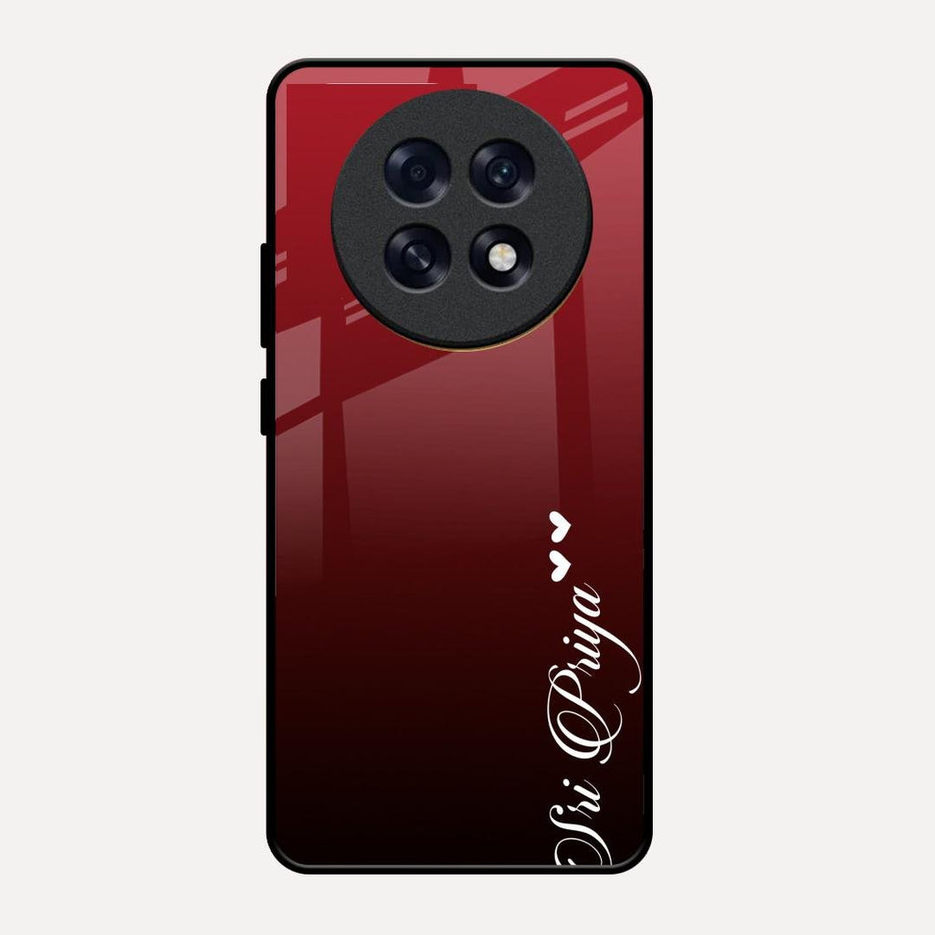 Customize Name Gradient Glass Case Cover Red Wine For Oppo F31 Pro Plus 5G