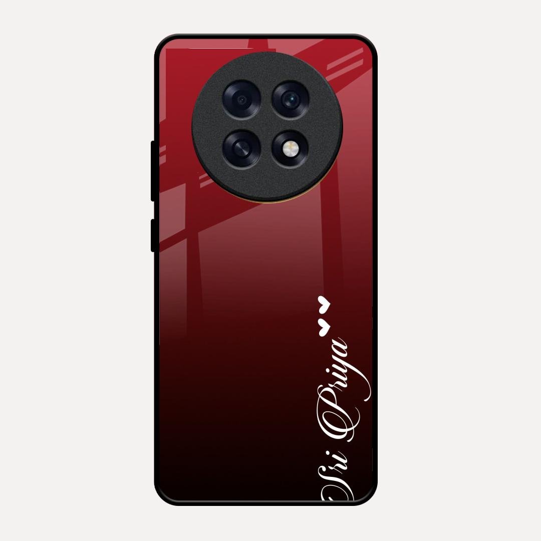 Customize Name Gradient Glass Case Cover Red Wine For Oppo F31 Pro Plus 5G
