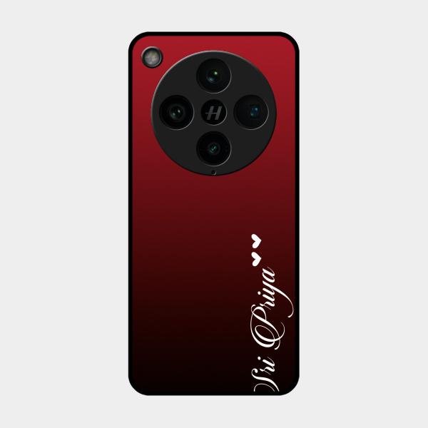 Customize Name Gradient Glass Case Cover Red Wine For Oppo Find X8 Pro 5G