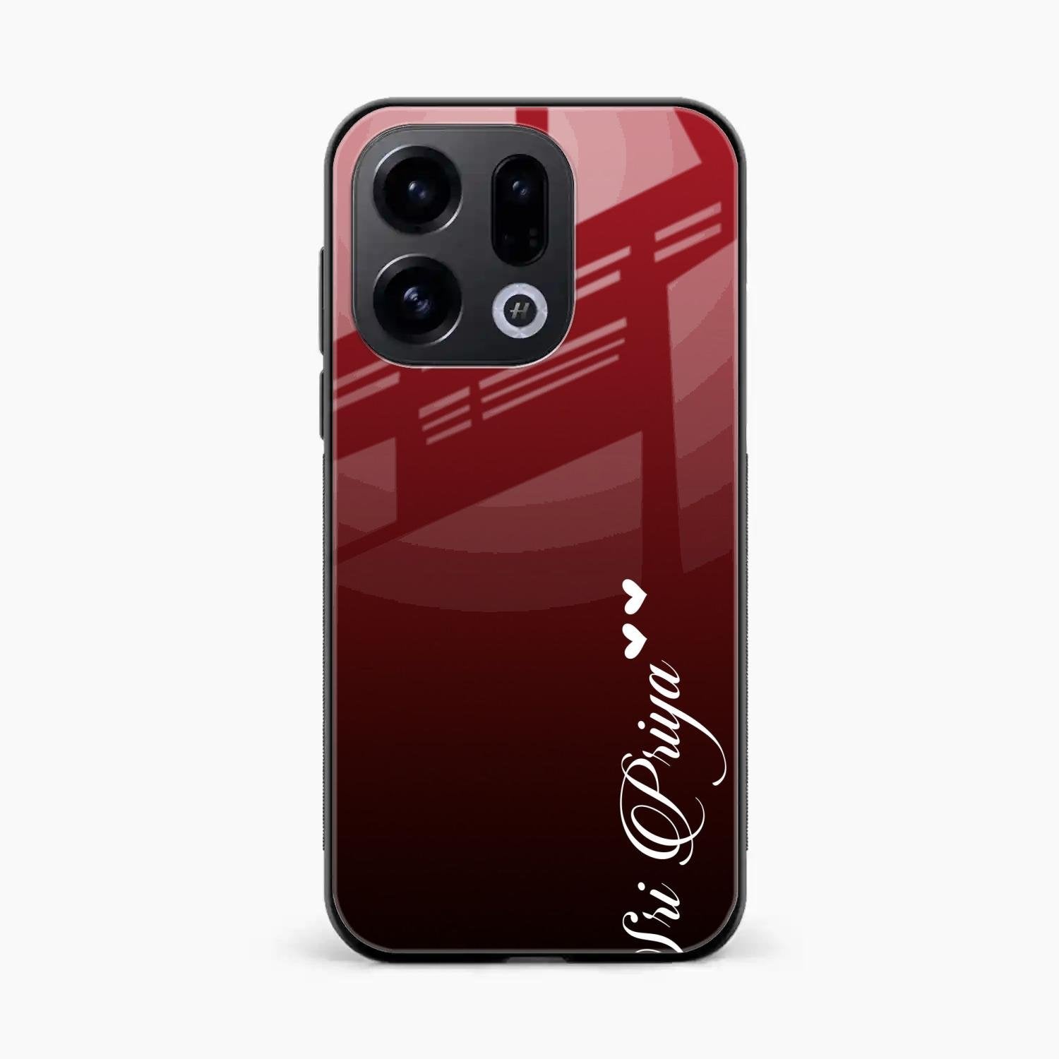 Customize Name Gradient Glass Case Cover Red Wine For Oppo Find X9 5G
