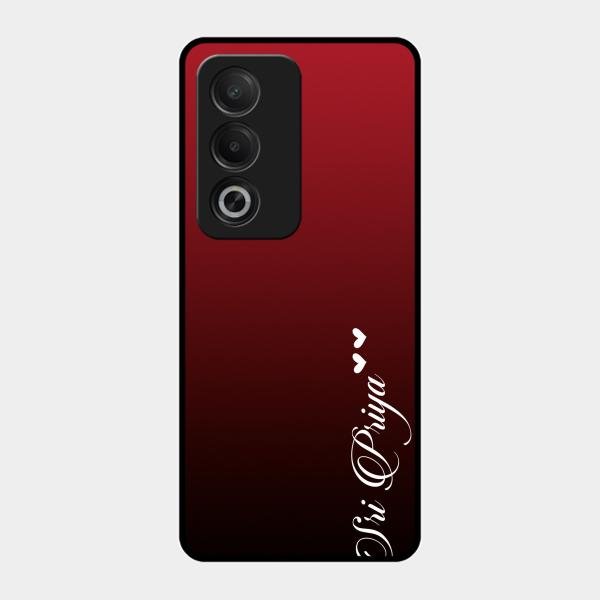 Customize Name Gradient Glass Case Cover Red Wine For Oppo K12X 5G