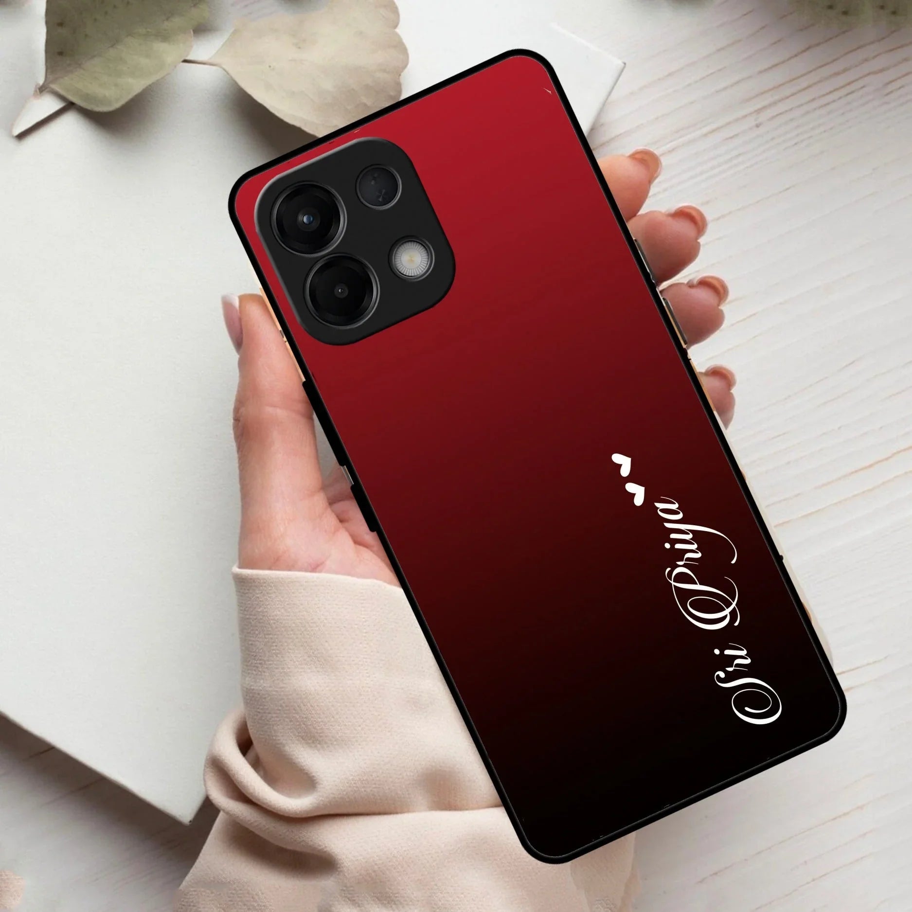 Customize Name Gradient Glass Case Cover Red Wine For Oppo - ShopOnCliQ