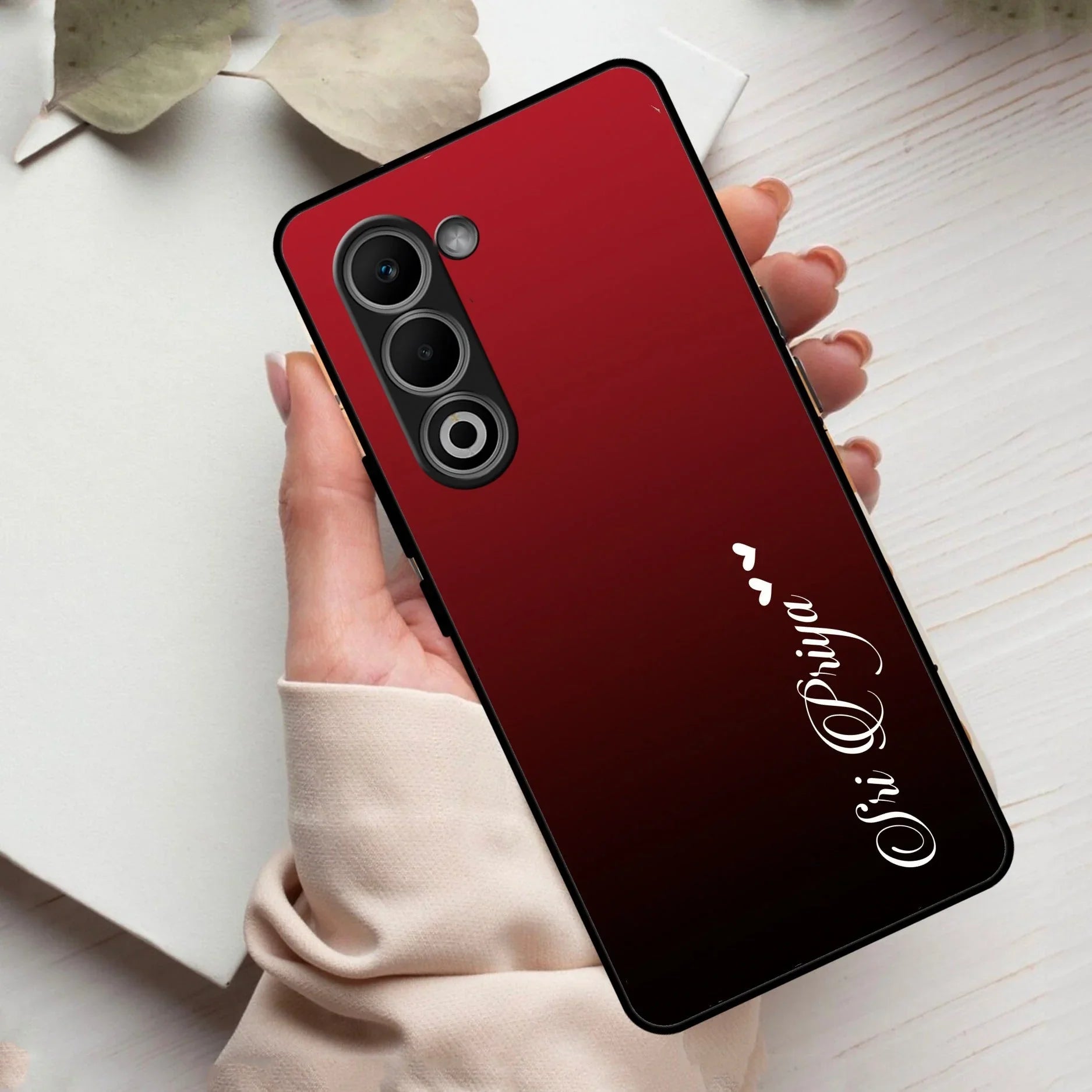 Customize Name Gradient Glass Case Cover Red Wine For Oppo - ShopOnCliQ