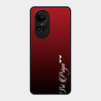 Customize Name Gradient Glass Case Cover Red Wine For Oppo Reno 10 5G