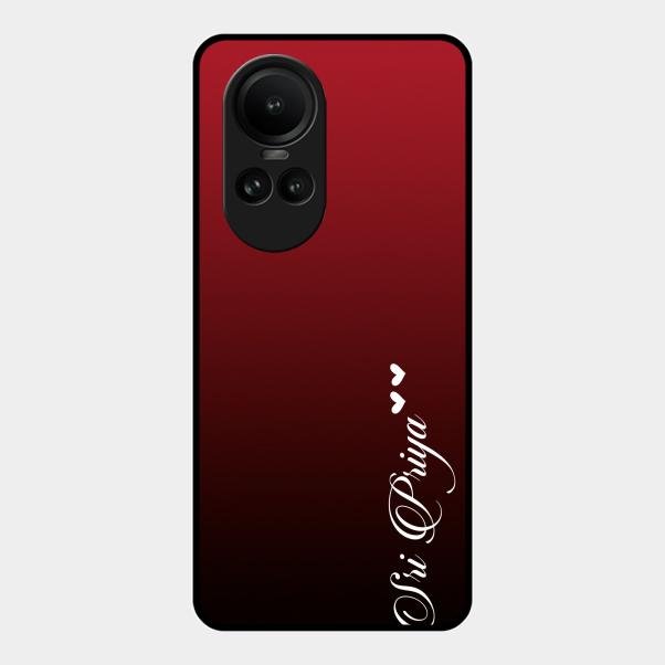 Customize Name Gradient Glass Case Cover Red Wine For Oppo Reno 10 Pro 5G