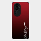 Customize Name Gradient Glass Case Cover Red Wine For Oppo Reno 10 Pro Plus 5G
