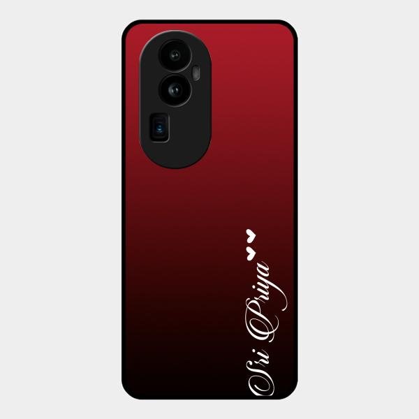 Customize Name Gradient Glass Case Cover Red Wine For Oppo Reno 10 Pro Plus 5G