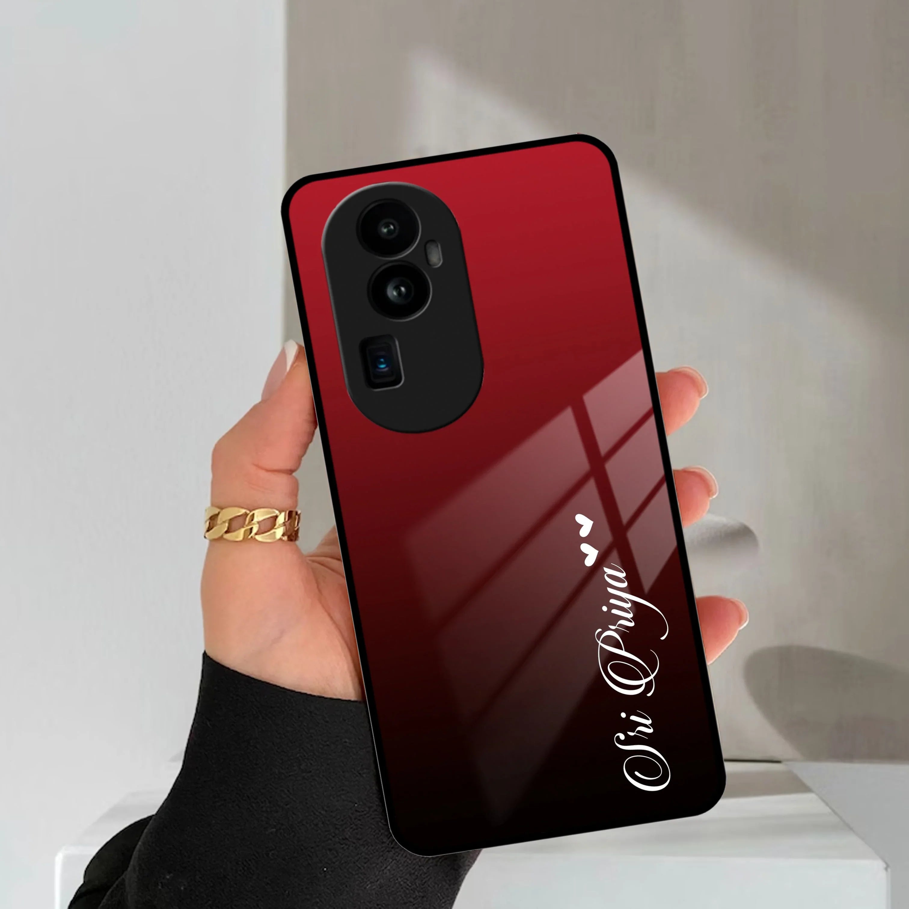 Customize Name Gradient Glass Case Cover Red Wine For Oppo - ShopOnCliQ