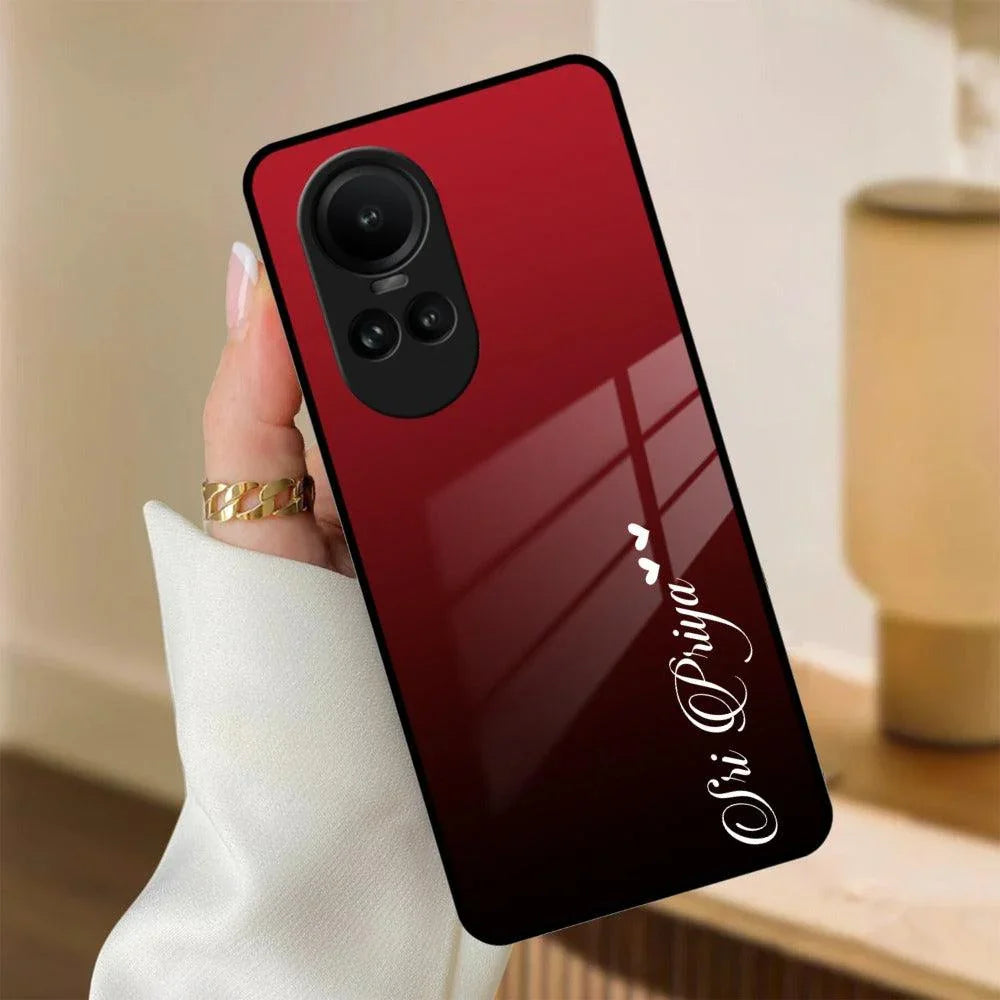 Customize Name Gradient Glass Case Cover Red Wine For Oppo - ShopOnCliQ