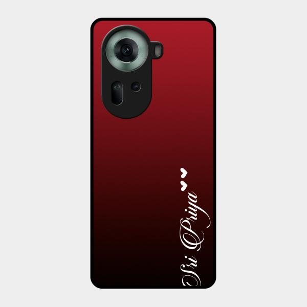 Customize Name Gradient Glass Case Cover Red Wine For Oppo Reno 11 5G