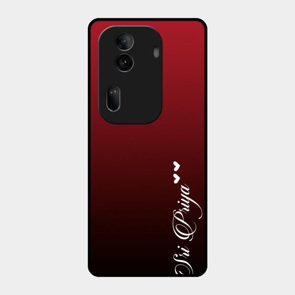 Customize Name Gradient Glass Case Cover Red Wine For Oppo Reno 11 Pro 5G