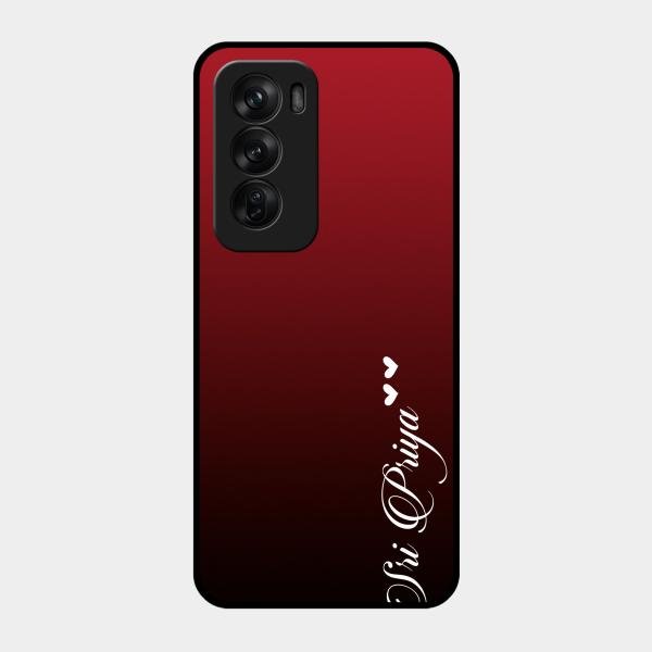 Customize Name Gradient Glass Case Cover Red Wine For Oppo Reno 12 Pro 5G