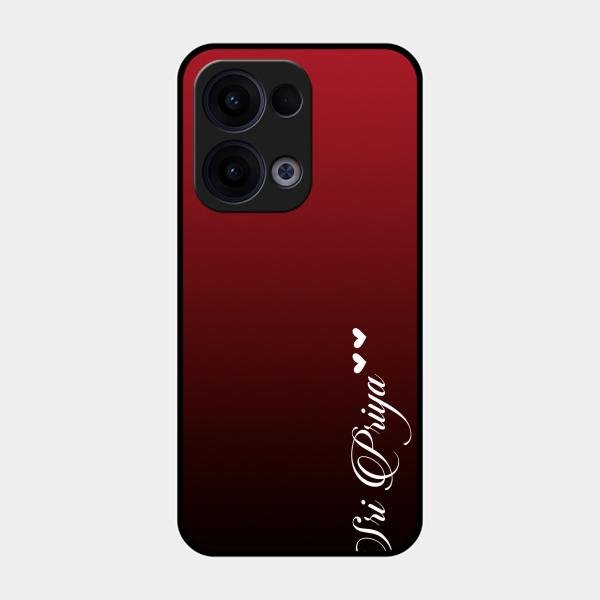 Customize Name Gradient Glass Case Cover Red Wine For Oppo Reno 13 5G