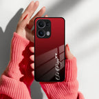 Customize Name Gradient Glass Case Cover Red Wine For Oppo - ShopOnCliQ