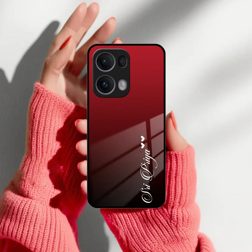 Customize Name Gradient Glass Case Cover Red Wine For Oppo - ShopOnCliQ