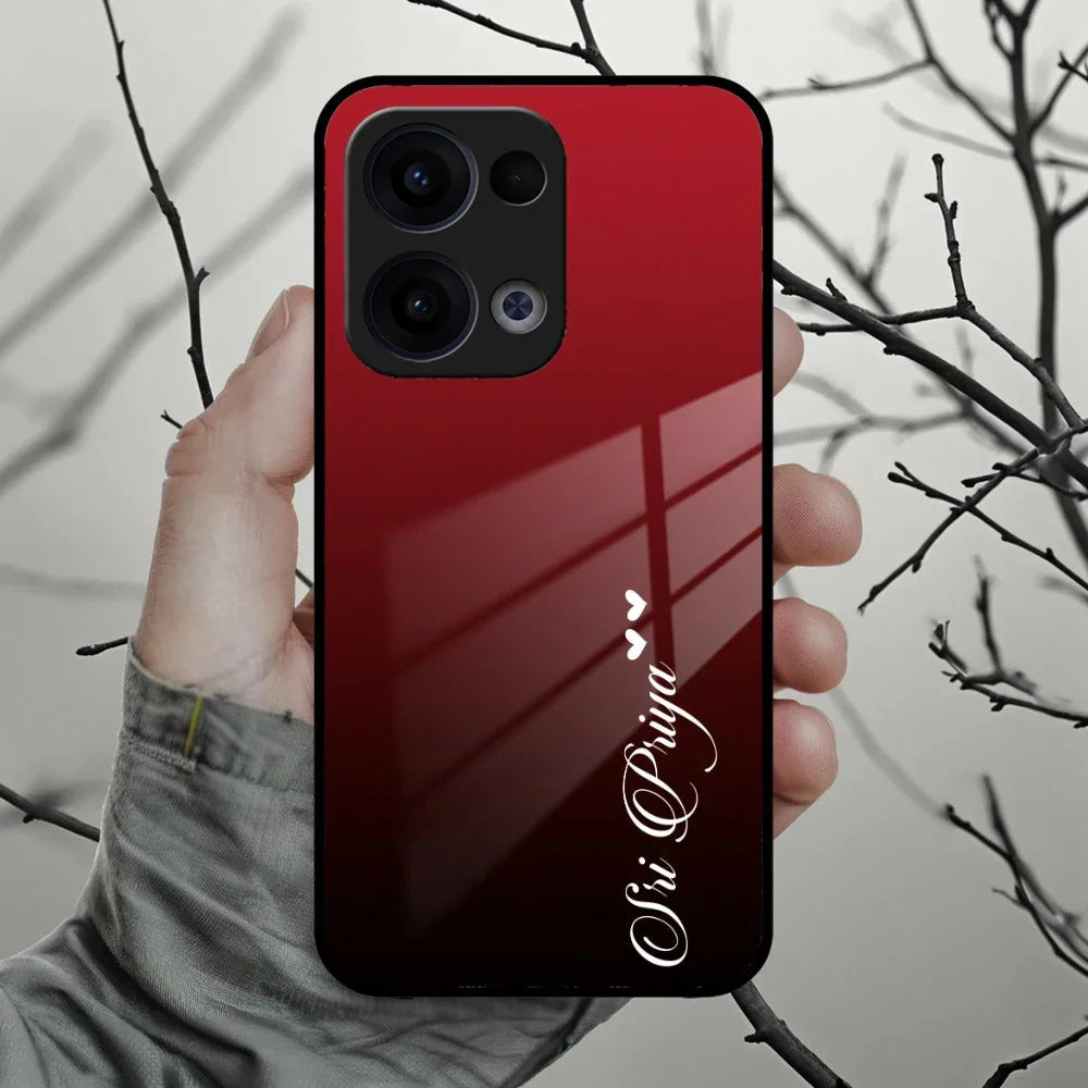 Customize Name Gradient Glass Case Cover Red Wine For Oppo - ShopOnCliQ