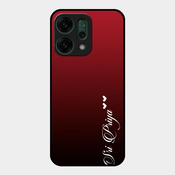 Customize Name Gradient Glass Case Cover Red Wine For Oppo Reno 14 5G