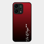 Customize Name Gradient Glass Case Cover Red Wine For Oppo Reno 14 5G