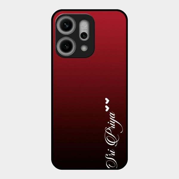 Customize Name Gradient Glass Case Cover Red Wine For Oppo Reno 14 Pro 5G