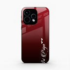 Customize Name Gradient Glass Case Cover Red Wine For Oppo Reno 15 5G