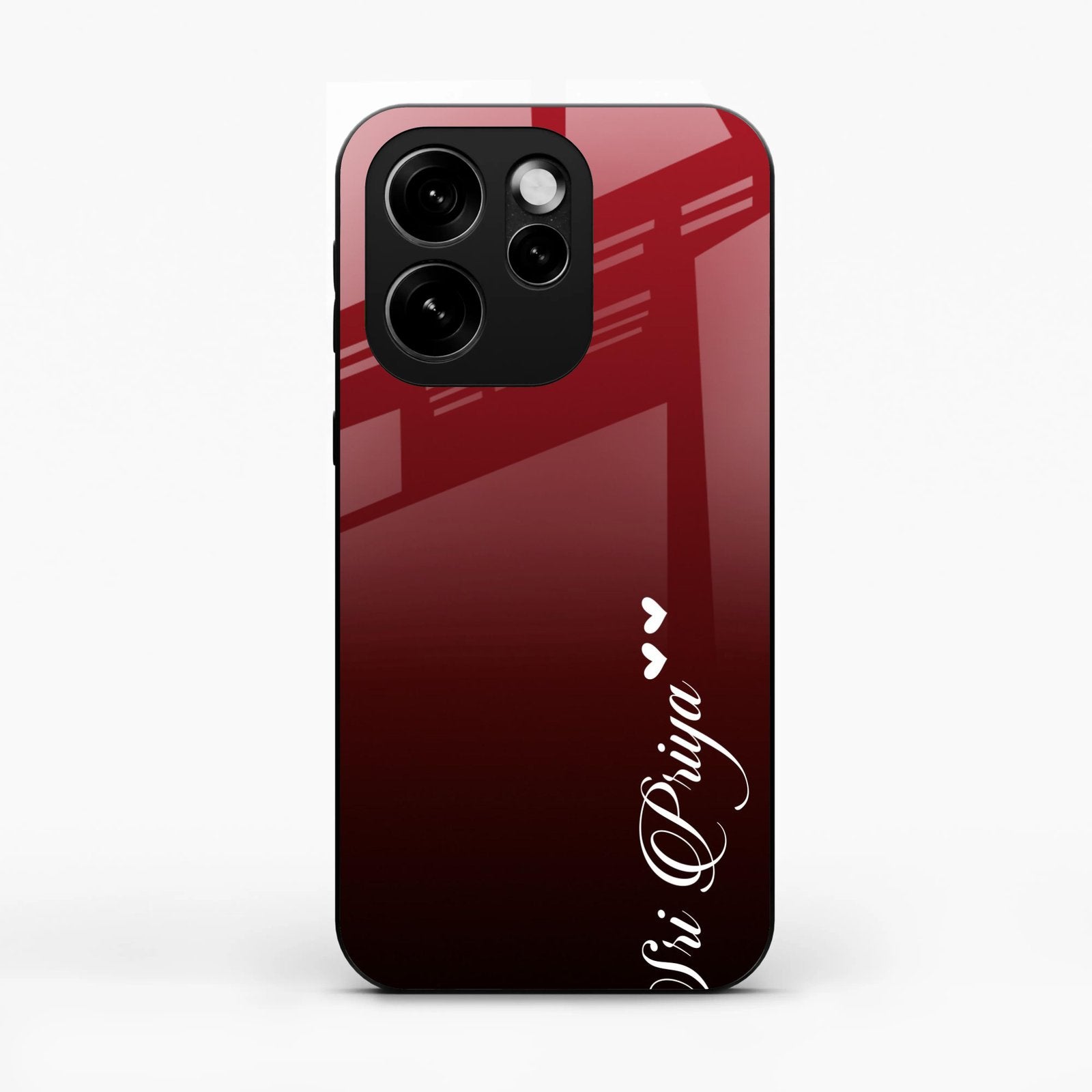Customize Name Gradient Glass Case Cover Red Wine For Oppo Reno 15 Pro Mini 5G