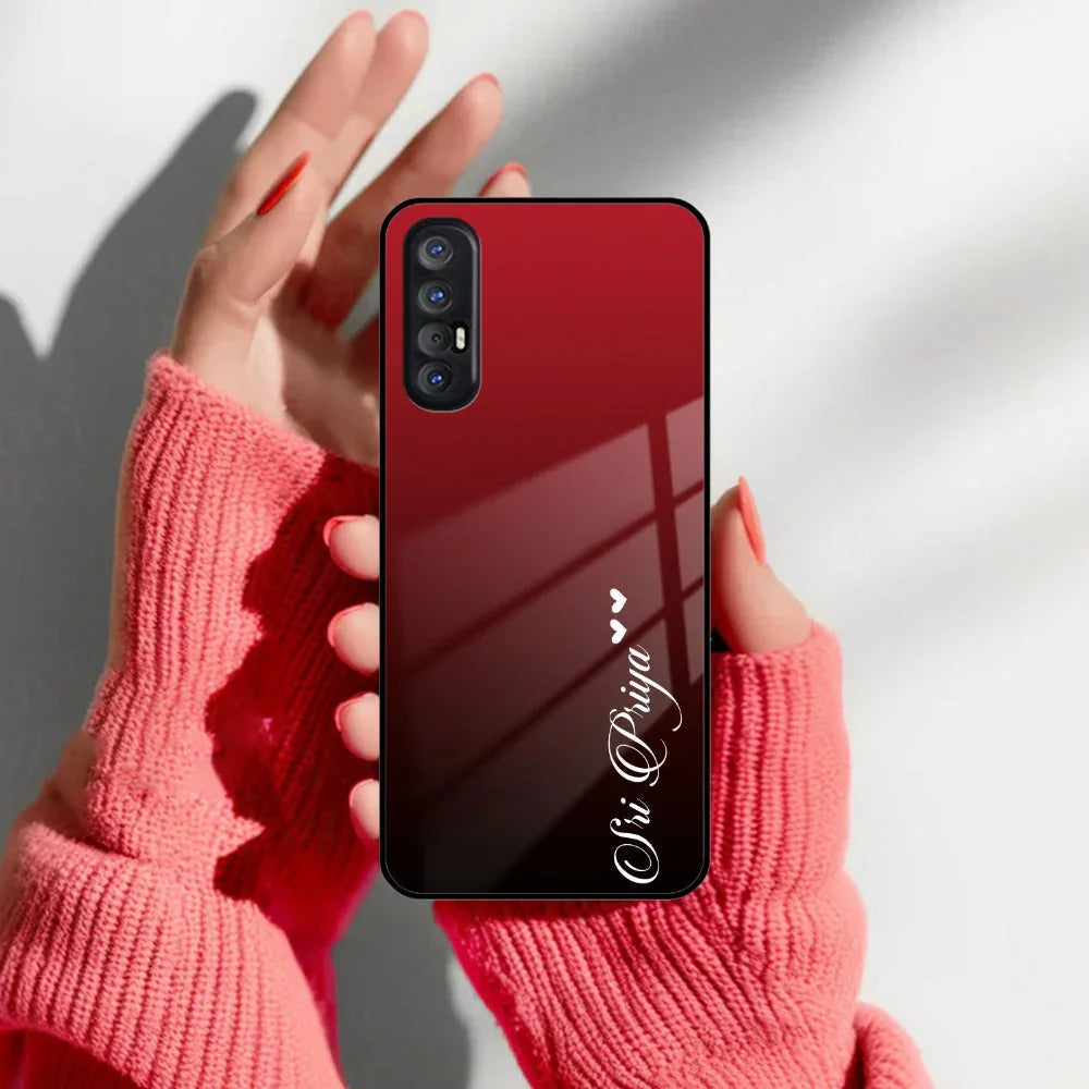 Customize Name Gradient Glass Case Cover Red Wine For Oppo - ShopOnCliQ