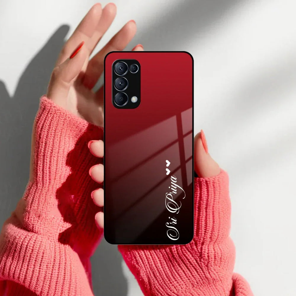 Customize Name Gradient Glass Case Cover Red Wine For Oppo - ShopOnCliQ