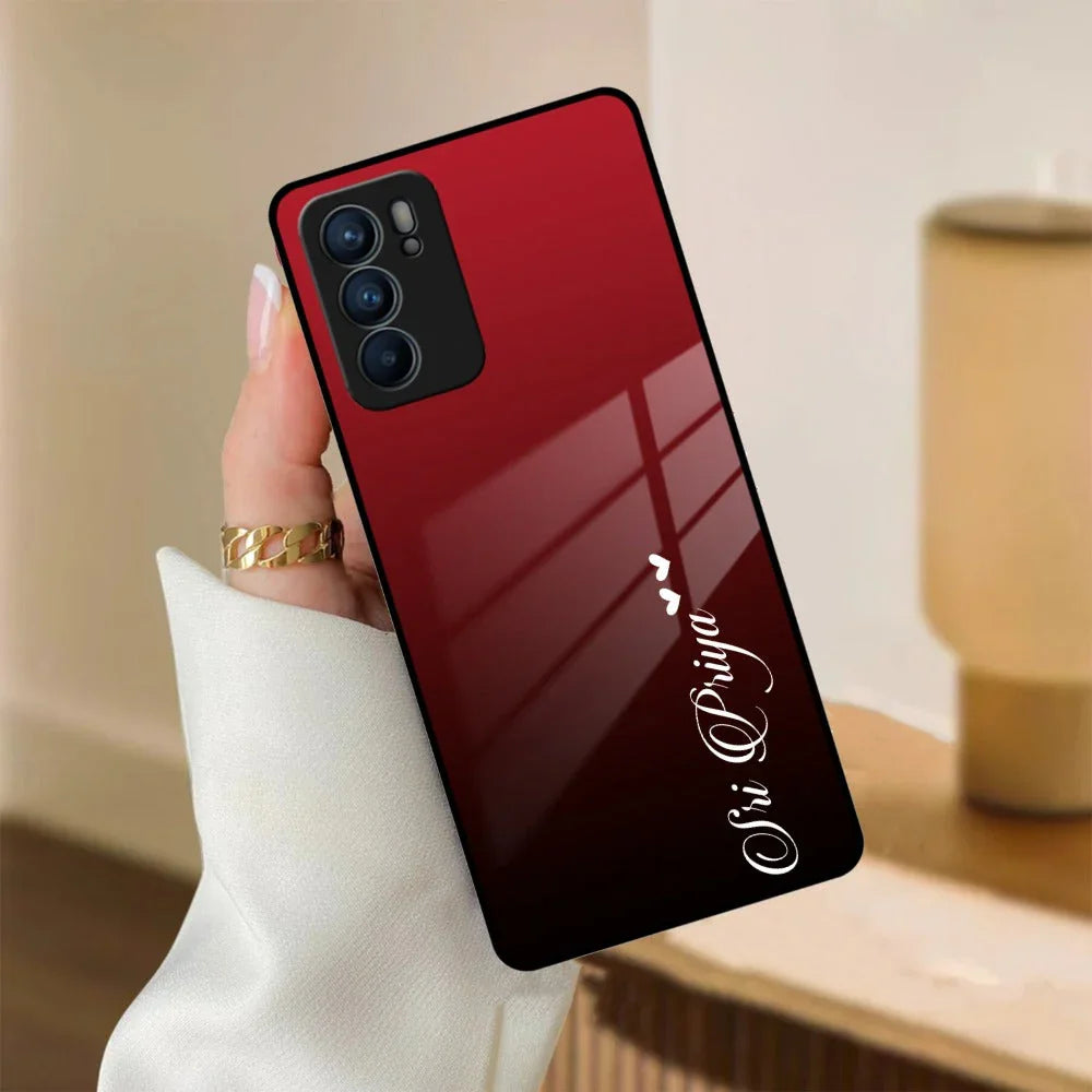 Customize Name Gradient Glass Case Cover Red Wine For Oppo - ShopOnCliQ