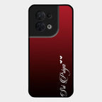 Customize Name Gradient Glass Case Cover Red Wine For Oppo Reno 8 5G