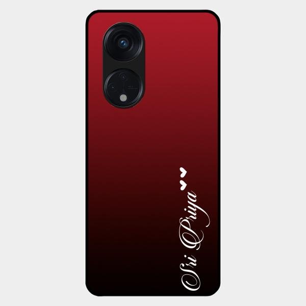 Customize Name Gradient Glass Case Cover Red Wine For Oppo Reno 8T 5G