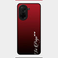 Customize Name Gradient Glass Case Cover Red Wine For Poco C71