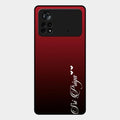Customize Name Gradient Glass Case Cover Red Wine For Poco X4 Pro 5G