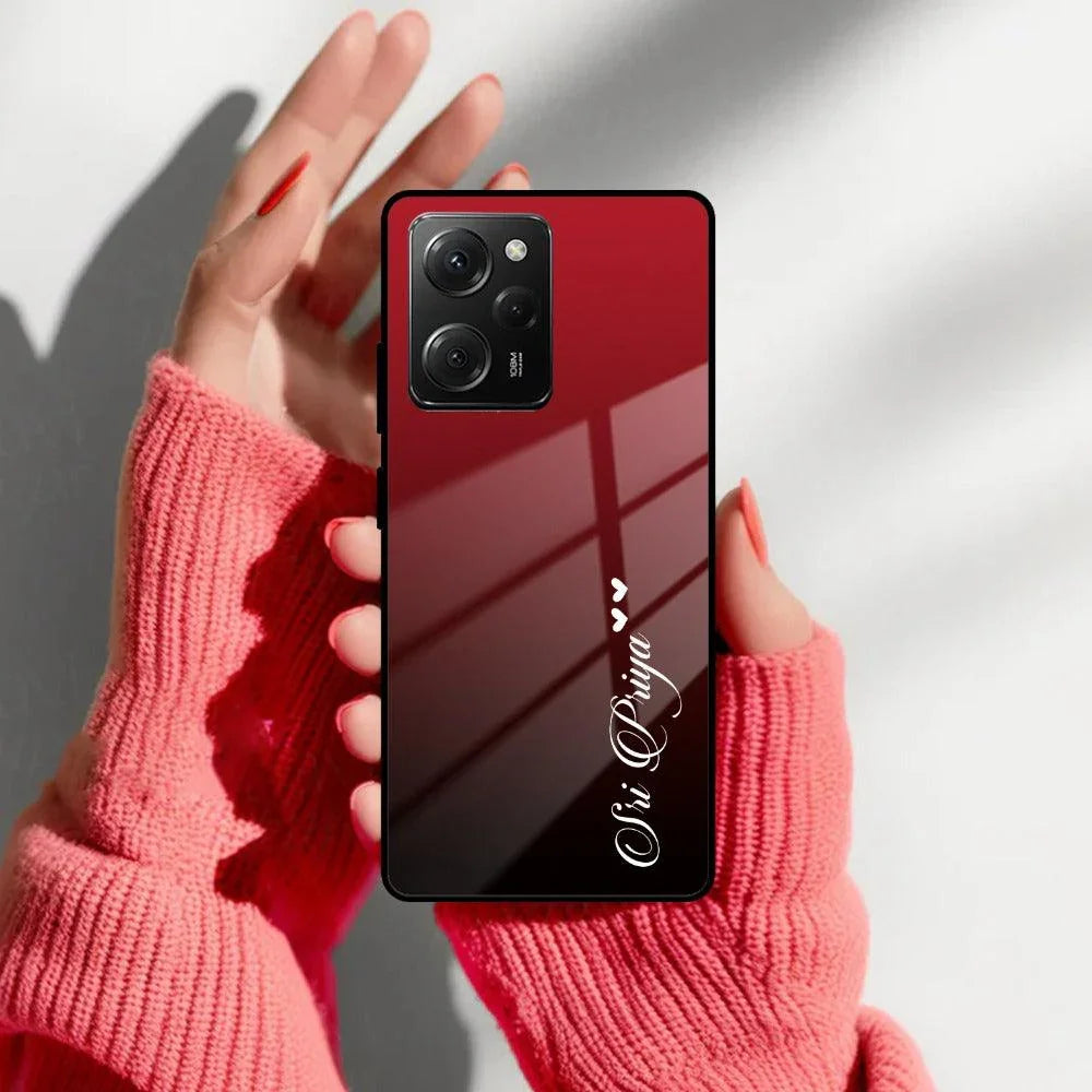 Customize Name Gradient Glass Case Cover Red Wine For Poco - ShopOnCliQ