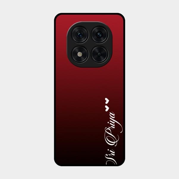 Customize Name Gradient Glass Case Cover Red Wine For Poco X7 5G