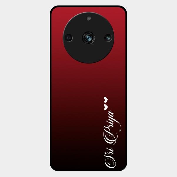 Customize Name Gradient Glass Case Cover Red Wine For Realme 11 Pro Plus 5G