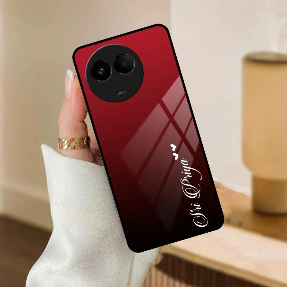 Customize Name Gradient Glass Case Cover Red Wine For Realme/Narzo - ShopOnCliQ