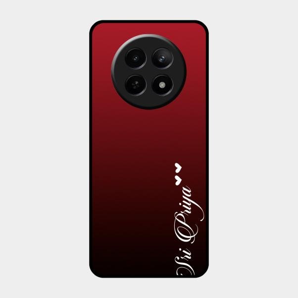 Customize Name Gradient Glass Case Cover Red Wine For Realme 12X 5G