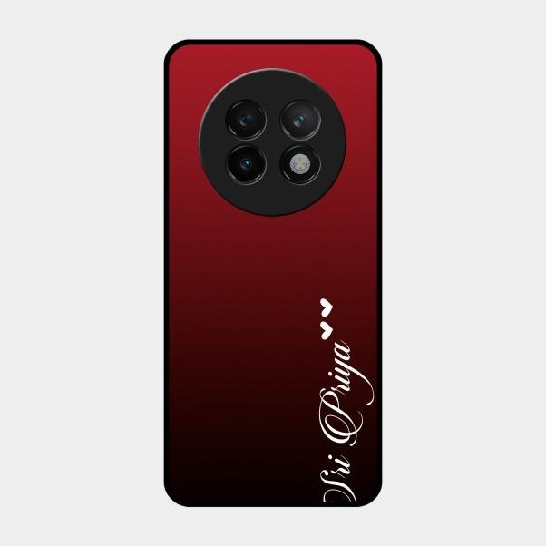 Customize Name Gradient Glass Case Cover Red Wine For Realme 13 Plus 5G